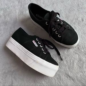 Superga Black Platform Sneakers 